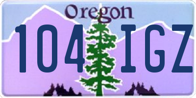 OR license plate 104IGZ