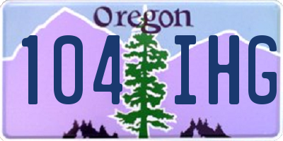 OR license plate 104IHG