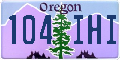 OR license plate 104IHI