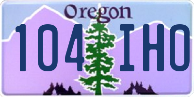 OR license plate 104IHO