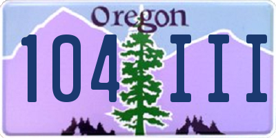 OR license plate 104III