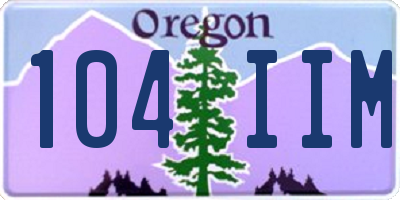 OR license plate 104IIM