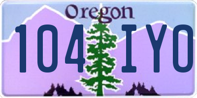 OR license plate 104IYO
