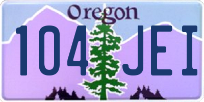 OR license plate 104JEI