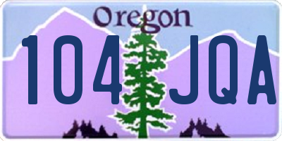 OR license plate 104JQA