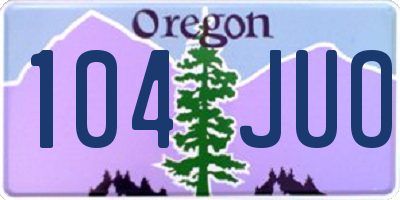 OR license plate 104JUO