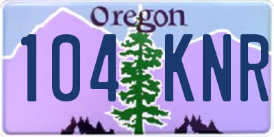 OR license plate 104KNR