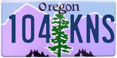OR license plate 104KNS