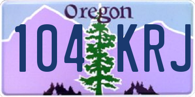 OR license plate 104KRJ