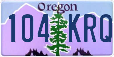 OR license plate 104KRQ