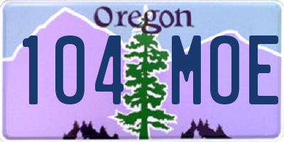 OR license plate 104MOE