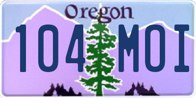 OR license plate 104MOI