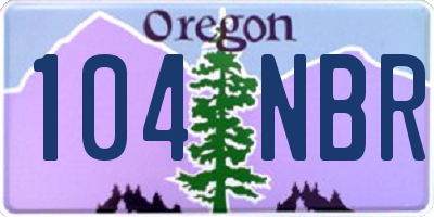 OR license plate 104NBR