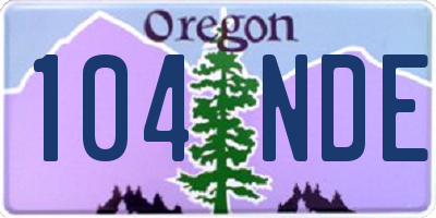 OR license plate 104NDE