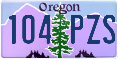 OR license plate 104PZS