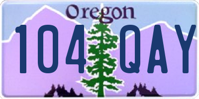 OR license plate 104QAY