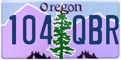 OR license plate 104QBR