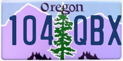 OR license plate 104QBX