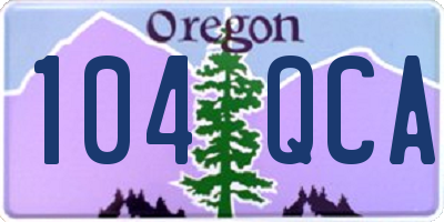 OR license plate 104QCA