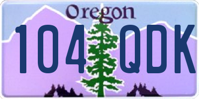 OR license plate 104QDK