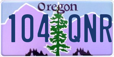 OR license plate 104QNR