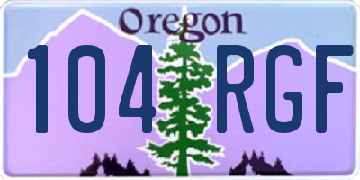 OR license plate 104RGF
