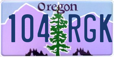 OR license plate 104RGK