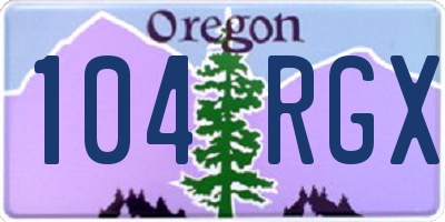 OR license plate 104RGX