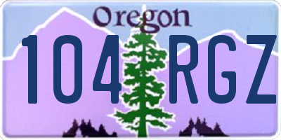 OR license plate 104RGZ