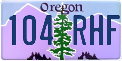 OR license plate 104RHF