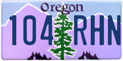 OR license plate 104RHN