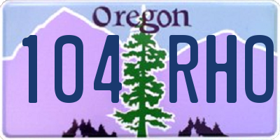 OR license plate 104RHO