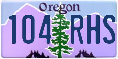 OR license plate 104RHS