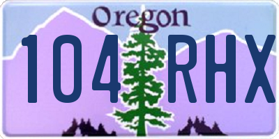 OR license plate 104RHX