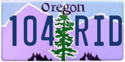 OR license plate 104RID