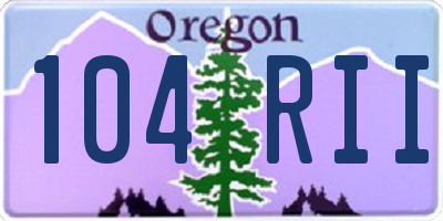 OR license plate 104RII