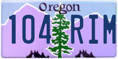 OR license plate 104RIM