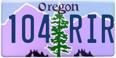OR license plate 104RIR