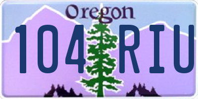 OR license plate 104RIU