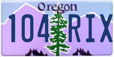 OR license plate 104RIX