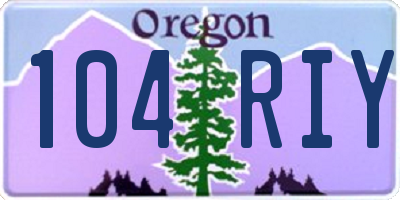 OR license plate 104RIY