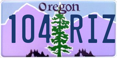 OR license plate 104RIZ