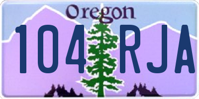 OR license plate 104RJA