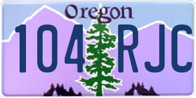 OR license plate 104RJC