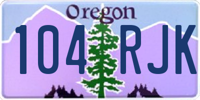OR license plate 104RJK