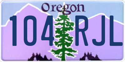 OR license plate 104RJL