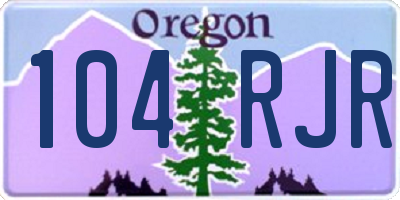 OR license plate 104RJR