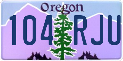 OR license plate 104RJU