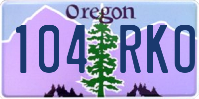 OR license plate 104RKO