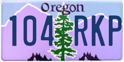 OR license plate 104RKP